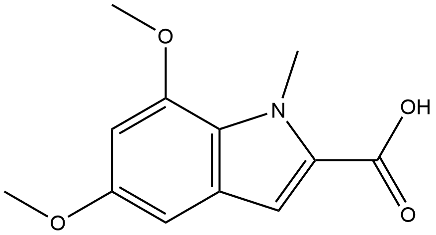 5,7-Dimethoxy-1-methyl-1H-indole-2-carboxylic Acid Structure