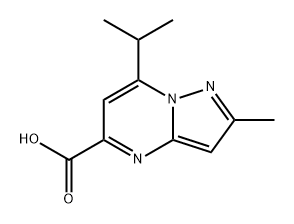 Pyrazolo[1,5-a]pyrimidine-5-carboxylic acid, 2-methyl-7-(1-methylethyl)- 구조식 이미지