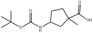 Cyclopentanecarboxylic acid, 3-[[(1,1-dimethylethoxy)carbonyl]amino]-1-methyl- Structure