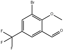 3-Bromo-2-methoxy-5-(trifluoromethyl)benzaldehyde Structure