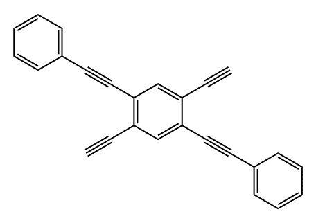 Benzene, 1,4-diethynyl-2,5-bis(2-phenylethynyl)- Structure