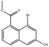 1-Naphthalenecarboxylic acid, 8-bromo-6-hydroxy-, methyl ester Structure