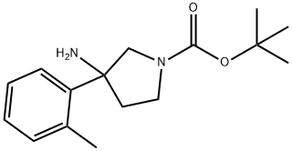 1-Pyrrolidinecarboxylic acid, 3-amino-3-(2-methylphenyl)-, 1,1-dimethylethyl est… Structure