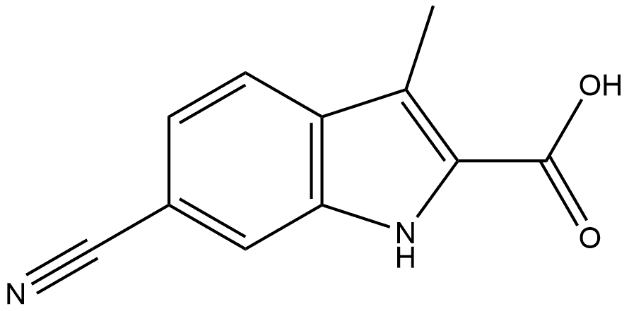 1H-Indole-2-carboxylic acid, 6-cyano-3-methyl- 구조식 이미지