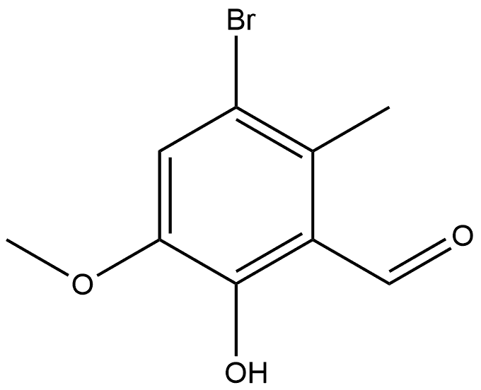 3-Bromo-6-hydroxy-5-methoxy-2-methylbenzaldehyde 구조식 이미지