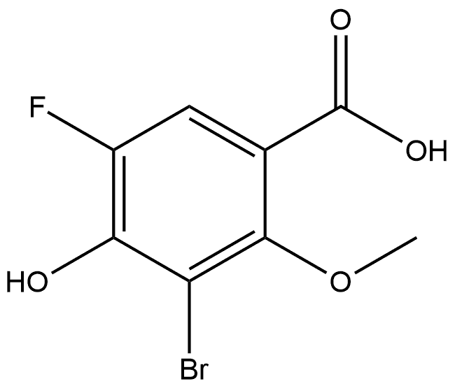 3-Bromo-5-fluoro-4-hydroxy-2-methoxybenzoic acid Structure