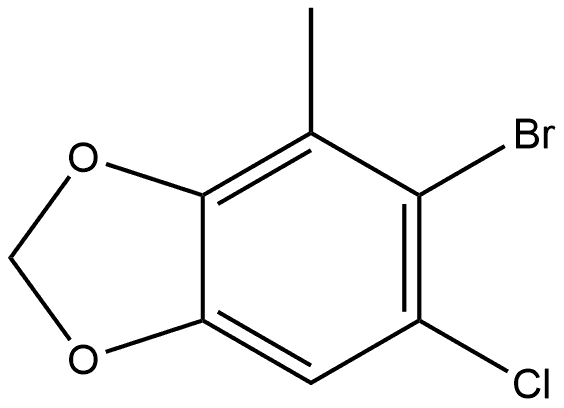 5-Bromo-6-chloro-4-methyl-1,3-benzodioxole 구조식 이미지