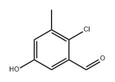 Benzaldehyde, 2-chloro-5-hydroxy-3-methyl- Structure