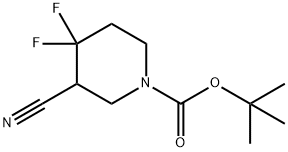 tert-butyl 3-cyano-4,4-difluoropiperidine-1-carboxylate Structure