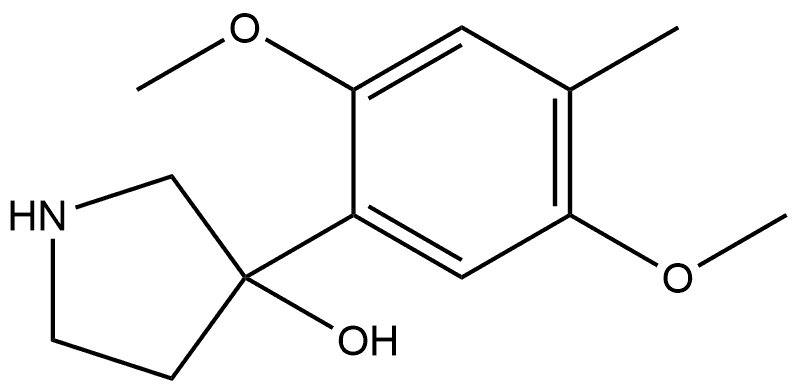 3-(2,5-Dimethoxy-4-methylphenyl)-3-pyrrolidinol Structure