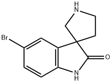 Spiro[3H-indole-3,3'-pyrrolidin]-2(1H)-one, 5-bromo- Structure