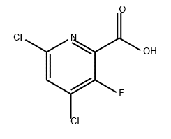 2-Pyridinecarboxylic acid, 4,6-dichloro-3-fluoro- Structure
