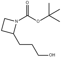 1-Azetidinecarboxylic acid, 2-(3-hydroxypropyl)-, 1,1-dimethylethyl ester 구조식 이미지