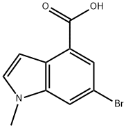 1H-Indole-4-carboxylic acid, 6-bromo-1-methyl- Structure