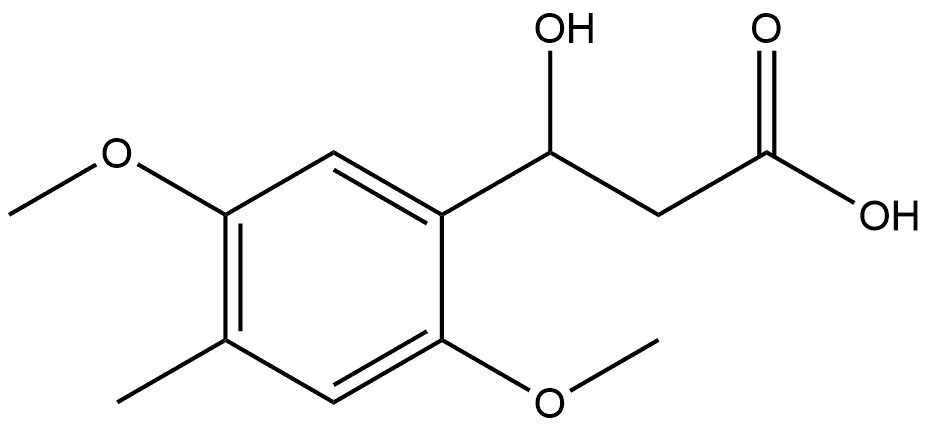 β-Hydroxy-2,5-dimethoxy-4-methylbenzenepropanoic acid Structure