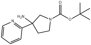 1-Pyrrolidinecarboxylic acid, 3-amino-3-(2-pyridinyl)-, 1,1-dimethylethyl ester Structure