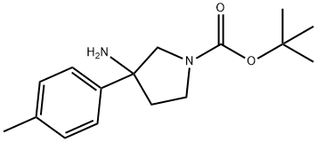 1-Pyrrolidinecarboxylic acid, 3-amino-3-(4-methylphenyl)-, 1,1-dimethylethyl est… Structure