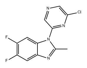 1H-Benzimidazole, 1-(6-chloro-2-pyrazinyl)-5,6-difluoro-2-methyl- Structure