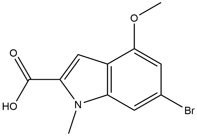 6-Bromo-4-methoxy-1-methylindole-2-carboxylic Acid Structure