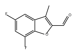 2-Benzofurancarboxaldehyde, 5,7-difluoro-3-methyl- Structure