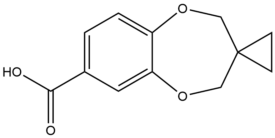 Spiro[2H-1,5-benzodioxepin-3(4H),1'-cyclopropane]-7-carboxylic acid Structure