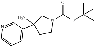 1-Pyrrolidinecarboxylic acid, 3-amino-3-(3-pyridinyl)-, 1,1-dimethylethyl ester Structure