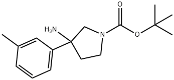 1-Pyrrolidinecarboxylic acid, 3-amino-3-(3-methylp Structure