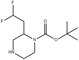 1-Piperazinecarboxylic acid, 2-(2,2-difluoroethyl)-, 1,1-dimethylethyl ester 구조식 이미지