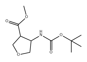 3-Furancarboxylic acid, 4-[[(1,1-dimethylethoxy)carbonyl]amino]tetrahydro-, methyl ester Structure