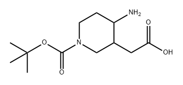 3-Piperidineacetic acid, 4-amino-1-[(1,1-dimethylethoxy)carbonyl]- Structure