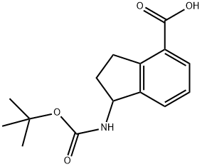 1H-Indene-4-carboxylic acid, 1-[[(1,1-dimethylethoxy)carbonyl]amino]-2,3-dihydro- Structure