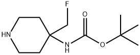 Carbamic acid, N-[4-(fluoromethyl)-4-piperidinyl]-, 1,1-dimethylethyl ester Structure