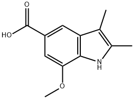 7-methoxy-2,3-dimethyl-1H-indole-5-carboxylic
acid Structure