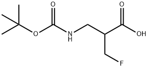 Propanoic acid, 3-[[(1,1-dimethylethoxy)carbonyl]amino]-2-(fluoromethyl)- Structure