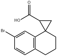 7'-bromo-3',4'-dihydro-2'H-spiro[cyclopropane-1, 1'-naphthalene]-3-carboxylic acid Structure