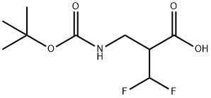 2-(((tert-butoxycarbonyl)amino)methyl)-3,3-difluoropropanoic acid Structure