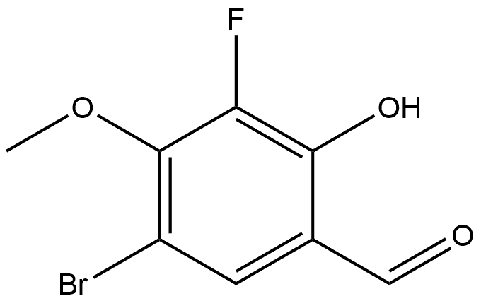 5-Bromo-3-fluoro-2-hydroxy-4-methoxybenzaldehyde 구조식 이미지