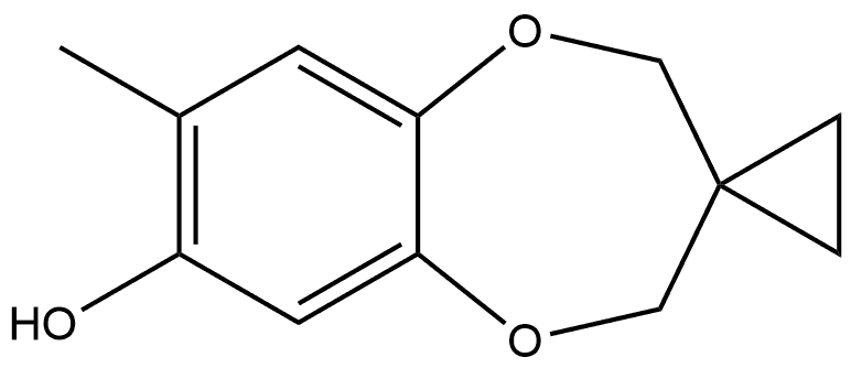 8-Methylspiro[2H-1,5-benzodioxepin-3(4H),1'-cyclopropan]-7-ol Structure