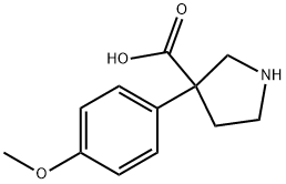 3-Pyrrolidinecarboxylic acid, 3-(4-methoxyphenyl)- Structure