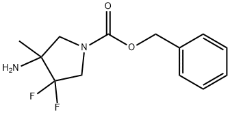 1-Pyrrolidinecarboxylic acid, 3-amino-4,4-difluoro-3-methyl-, phenylmethyl ester Structure