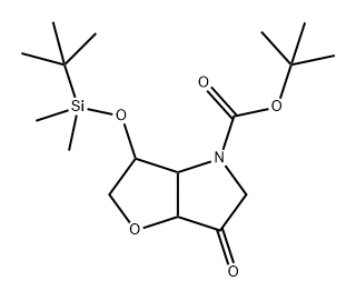 4H-Furo[3,2-b]pyrrole-4-carboxylic acid, 3-[[(1,1-dimethylethyl)dimethylsilyl]oxy]hexahydro-6-oxo-, 1,1-dimethylethyl ester Structure