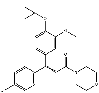 2-Propen-1-one, 3-(4-chlorophenyl)-3-[4-(1,1-dimethylethoxy)-3-methoxyphenyl]-1-(4-morpholinyl)- Structure