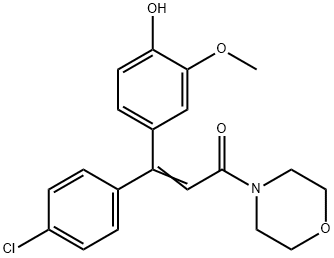 2-Propen-1-one, 3-(4-chlorophenyl)-3-(4-hydroxy-3-methoxyphenyl)-1-(4-morpholinyl)- Structure