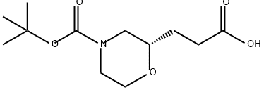 2-Morpholinepropanoic acid, 4-[(1,1-dimethylethoxy)carbonyl]-, (2S)- Structure