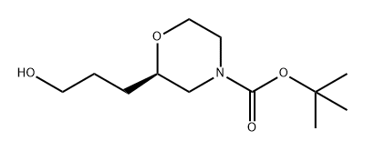 4-Morpholinecarboxylic acid, 2-(3-hydroxypropyl)-, 1,1-dimethylethyl ester, (2R)- Structure
