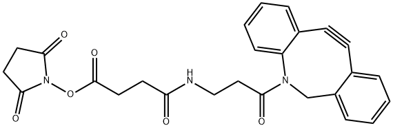 Butanoic acid, 4-[[3-(11,12-didehydrodibenz[b,f]azocin-5(6H)-yl)-3-oxopropyl]amino]-4-oxo-, 2,5-dioxo-1-pyrrolidinyl ester Structure