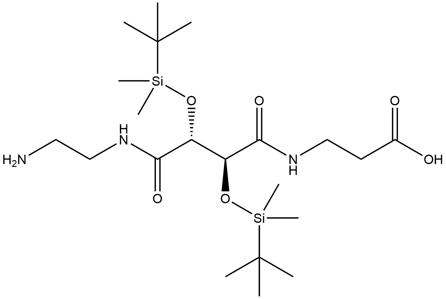 N-[(2S,3R)-4-[(2-Aminoethyl)amino]-2,3-bis[[(1,1-dimethylethyl)dimethylsilyl]oxy]-1,4-dioxobutyl]-β-alanine Structure