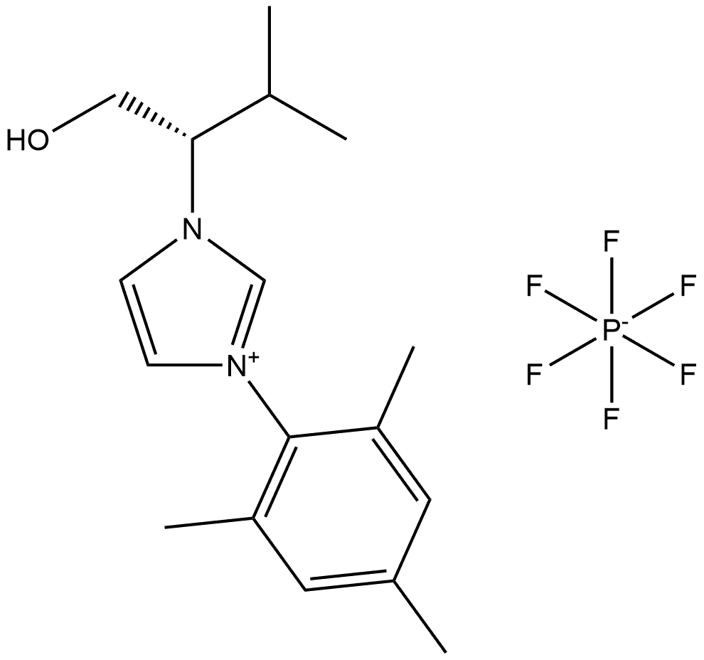 3-(1-hydroxy-3-methylbutan-2-yl)-1-mesityl-1H-imidazol-3-ium Structure