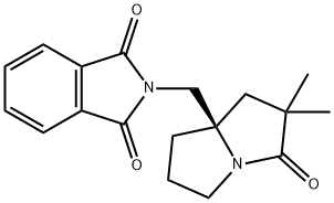 1H-Isoindole-1,3(2H)-dione, 2-[[(7aR)-tetrahydro-2,2-dimethyl-3-oxo-1H-pyrrolizin-7a(5H)-yl]methyl]- 구조식 이미지