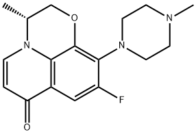 7H-Pyrido[1,2,3-de]-1,4-benzoxazin-7-one, 9-fluoro-2,3-dihydro-3-methyl-10-(4-methyl-1-piperazinyl)-, (3R)- Structure